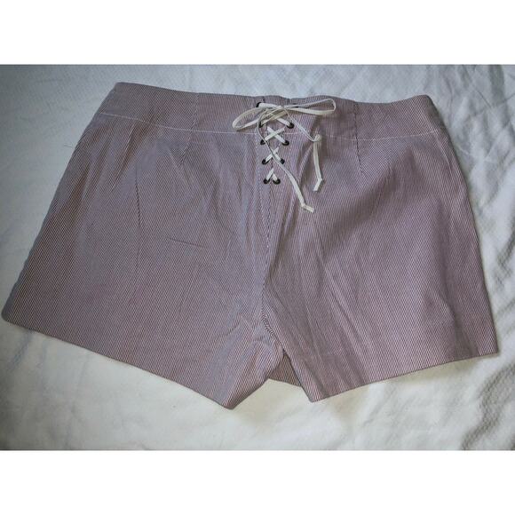 Express Stretch blue/red/white striped women's short shorts size 2 - Picture 4 of 5